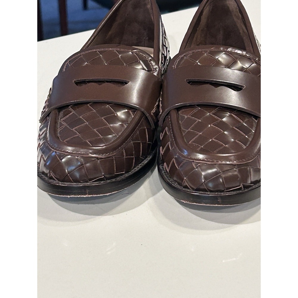 Loeffler Randall Rachel Espresso Brown Woven Leather Loafer Size 7 Heritage - Picture 6 of 14